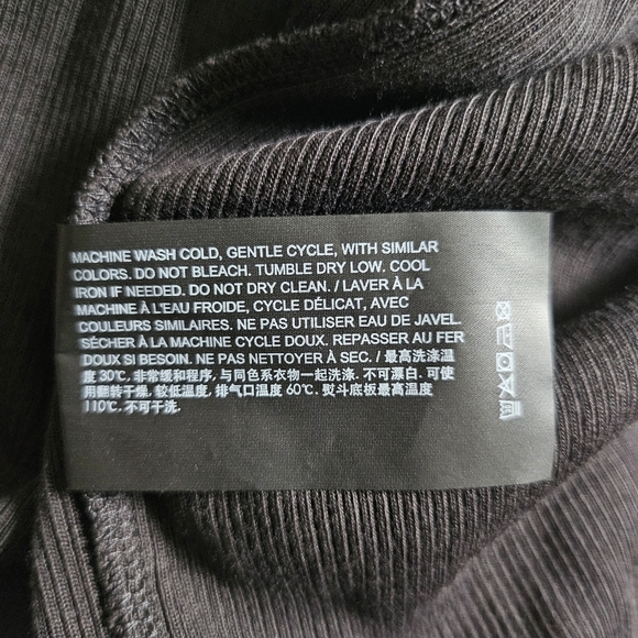 New Theory Racer Tank Ribbed Modal/Cotton  Black Tank Midi Dress NWT Large - Picture 12 of 12